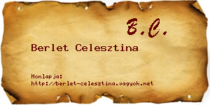 Berlet Celesztina névjegykártya